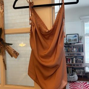 Silk Free People adjustable cowl neck top